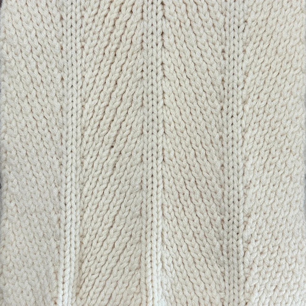 Banana Republic VTG ‘07 Ivory Cream Knit Sweater Scarf 100% Soft Wool